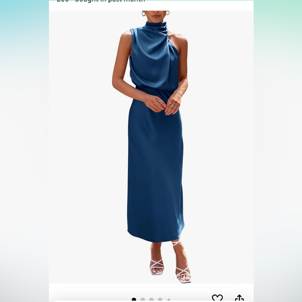 Blue satin dress